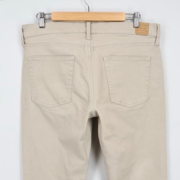 NWT J.Crew Men's 770 Straight-Fit Bergen Five-Pocket Pant Sandwash Canvas 33x32 - Picture 6 of 11